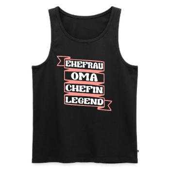 Oma Ehefrau Chefin Legende Großmutter Grandma - Männer Premium Bio Tank Top - Schwarz - Vorne - Michal (187cm)