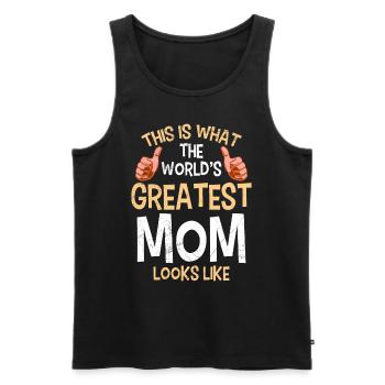 La plus grande fête des mères du monde Meilleure Mama Queen - Débardeur bio Premium Homme - noir - Devant - Michal (187cm)