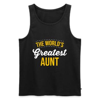 World greatest Auntie Muttertag Beste Tante - Männer Premium Bio Tank Top - Schwarz - Vorne - Michal (187cm)