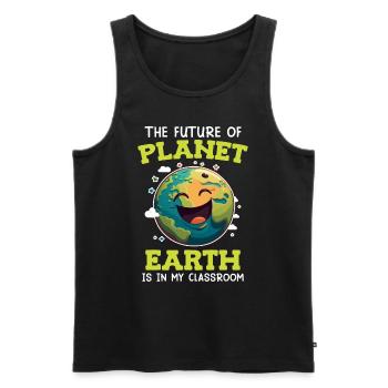 Rette die Erde Umweltliebe Umweltbewusste Kinder - Männer Premium Bio Tank Top - Schwarz - Vorne - Michal (187cm)
