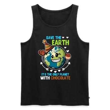 Rettet die Erde Schokoladenliebhaber Umweltschutz - Männer Premium Bio Tank Top - Schwarz - Vorne - Michal (187cm)