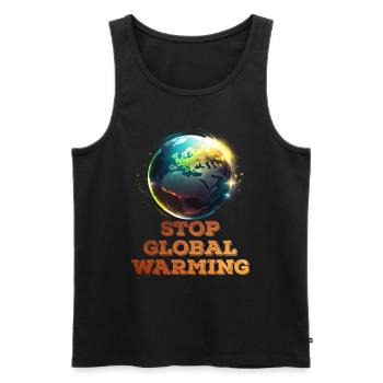 Global Warming Stop Save the Earth Climate activist - Men's Premium Organic Tank Top - black - Front - AI Model Male 178 light (178cm)