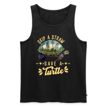 Rettet die Schildkröten Umweltschutz Ozean - Männer Premium Bio Tank Top - Schwarz - Vorne - Michal (187cm)