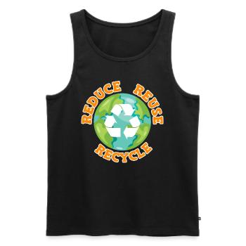 Reduce Recycle Environmental Love Environmental Protection - Men's Premium Organic Tank Top - black - Front - AI Model Male 178 light (178cm)