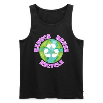 Reduce Recycle Environmental Love Environmental Protection - Men's Premium Organic Tank Top - black - Front - AI Model Male 178 light (178cm)