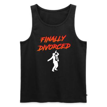 Finally divorced divorce party divorce - Men's Premium Organic Tank Top - black - Front - AI Model Male 178 light (178cm)
