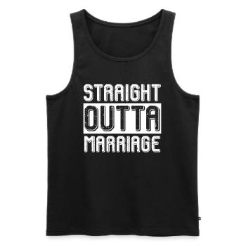 Marriage from divorce party Ex-husband divorce - Men's Premium Organic Tank Top - black - Front - AI Model Male 178 light (178cm)