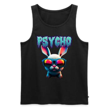 Psycho Lapin Joyeuses Pâques Lapin de Pâques Cool - Débardeur bio Premium Homme - noir - Devant - Michal (187cm)