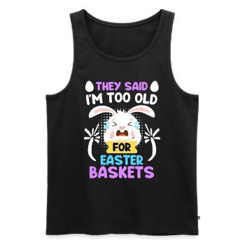 Osterhasen Osterkörbchen Bunny Ostereier - Männer Premium Bio Tank Top - Schwarz - Vorne - AI Model Male 178 light (178cm)