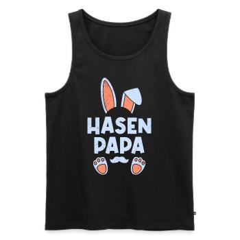 Papa Hase Osterhasen Dad Osterfreunde Daddy - Männer Premium Bio Tank Top - Schwarz - Vorne - AI Model Male 178 light (178cm)