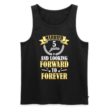 Wooden wedding 5th wedding anniversary - Men's Premium Organic Tank Top - black - Front - AI Model Male 178 light (178cm)