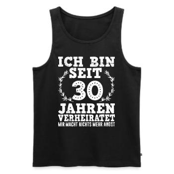30 Jahre verheiratet 30. Hochzeitstag - Männer Premium Bio Tank Top - Schwarz - Vorne - AI Model Male 178 light (178cm)
