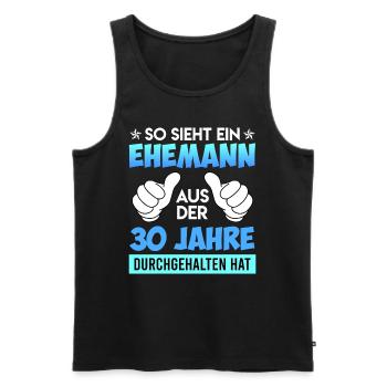 30 Jahre durchgehalten Ehemann 30. Hochzeitstag - Männer Premium Bio Tank Top - Schwarz - Vorne - AI Model Male 178 light (178cm)