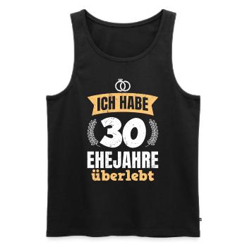 30 Ehejahre überlebt 30. Hochzeitstag - Männer Premium Bio Tank Top - Schwarz - Vorne - Michal (187cm)