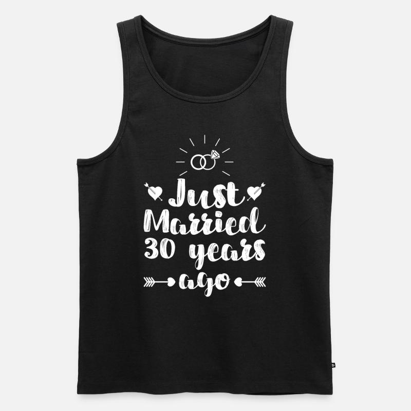 Just married 30 Jahre Perlenhochzeit - Männer Premium Bio Tank Top - Schwarz