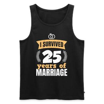 25 years of marriage survived 25th wedding anniversary - Men's Premium Organic Tank Top - black - Front - AI Model Male 178 light (178cm)