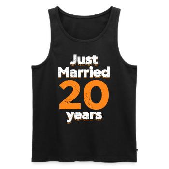 Just Married 20 Years 20th Wedding Anniversary - Men's Premium Organic Tank Top - black - Front - Michal (187cm)