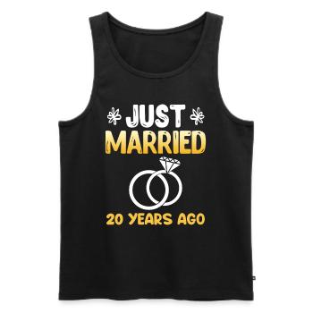 20 years married porcelain wedding - Men's Premium Organic Tank Top - black - Front - Michal (187cm)