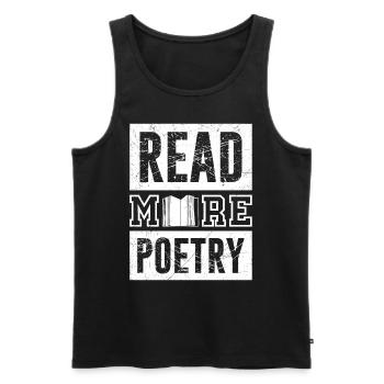 Read more Poetry Poesie Gedichte Poeten - Männer Premium Bio Tank Top - Schwarz - Vorne - AI Model Male 178 light (178cm)