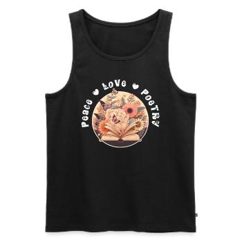 Peace Love and Poetry Poets Poems Poetry - Men's Premium Organic Tank Top - black - Front - Michal (187cm)