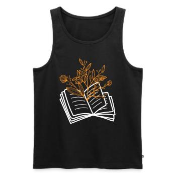 Amateurs de livres Buchblume Amateurs de lecture - Débardeur bio Premium Homme - noir - Devant - AI Model Male 178 light (178cm)