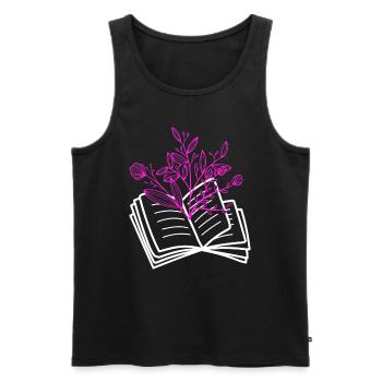 Book lovers Buchblume Reading enthusiasts - Men's Premium Organic Tank Top - black - Front - AI Model Male 178 light (178cm)