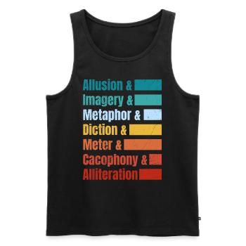 Book lovers Bookworms Books Reading enthusiasts - Men's Premium Organic Tank Top - black - Front - AI Model Male 178 light (178cm)