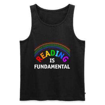 Book lovers Reading is the foundation of books - Men's Premium Organic Tank Top - black - Front - AI Model Male 178 light (178cm)