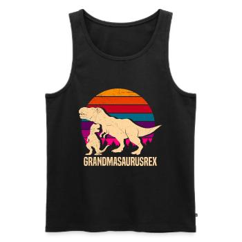 Omasaurus Grandma Muttertag Dinosaurier Fan - Männer Premium Bio Tank Top - Schwarz - Vorne - AI Model Male 178 light (178cm)