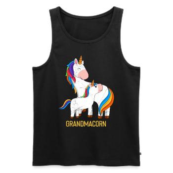 Grand-maïs Fête des mères Licorne Grand-mère Licorne - Débardeur bio Premium Homme - noir - Devant - Michal (187cm)