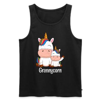 Omacorn Unicorn Fans Grands-mères Licorne - Débardeur bio Premium Homme - noir - Devant - Michal (187cm)