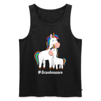 Omacorn Unicorn Fans Fête des mères Licorne Granny - Débardeur bio Premium Homme - noir - Devant - Michal (187cm)