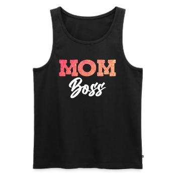 Mama Boss Muttertag starke Mama coole Mutter - Männer Premium Bio Tank Top - Schwarz - Vorne - AI Model Male 178 light (178cm)