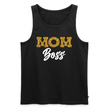 Mama Boss Muttertag starke Mama coole Mutter - Männer Premium Bio Tank Top - Schwarz - Vorne - AI Model Male 178 light (178cm)