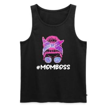 Maman Boss Fête des mères Mama Boss Superviseur - Débardeur bio Premium Homme - noir - Devant - Michal (187cm)