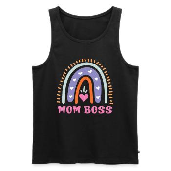 Mama Boss Muttertag starke Mama coole Mutter - Männer Premium Bio Tank Top - Schwarz - Vorne - AI Model Male 178 light (178cm)