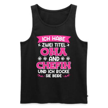 Ich habe zwei Titel Oma und Chefin Muttertag - Männer Premium Bio Tank Top - Schwarz - Vorne - AI Model Male 178 light (178cm)