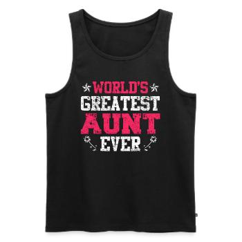 Worlds greatest Aunt beste Tante Muttertag - Männer Premium Bio Tank Top - Schwarz - Vorne - AI Model Male 178 light (178cm)