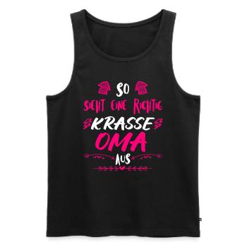 Beste Oma krasse Oma Großmutter Granny - Männer Premium Bio Tank Top - Schwarz - Vorne - AI Model Male 178 light (178cm)