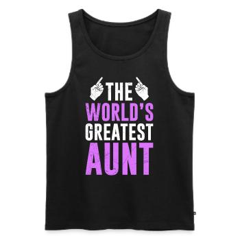 World greatest Auntie Muttertag Beste Tante - Männer Premium Bio Tank Top - Schwarz - Vorne - Michal (187cm)