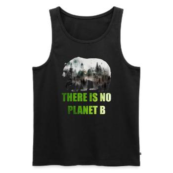 Il n’y a pas de Planète B Earth Day Mission Erde - Débardeur bio Premium Homme - noir - Devant - AI Model Male 178 light (178cm)