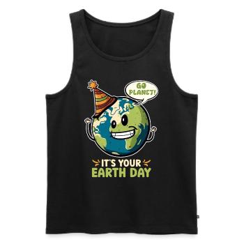 Earth Day Mission Erde & Klimaschutz Umwelt - Männer Premium Bio Tank Top - Schwarz - Vorne - Michal (187cm)
