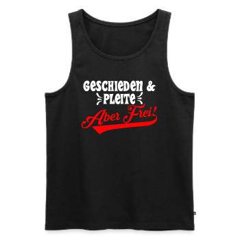 Geschieden & Pleite aber Frei! Scheidungsparty - Männer Premium Bio Tank Top - Schwarz - Vorne - Michal (187cm)