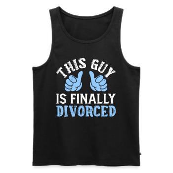 Divorce party cool ex husband finally divorced - Men's Premium Organic Tank Top - black - Front - AI Model Male 178 light (178cm)