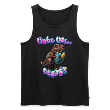 Frohe Ostern...ups! Dinosaurier Ostern Bunny - Männer Premium Bio Tank Top - Schwarz - Vorne - Michal (187cm)