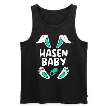 Baby Hase Osterhasen Kleiner Hase Kinder - Männer Premium Bio Tank Top - Schwarz - Vorne - AI Model Male 178 light (178cm)