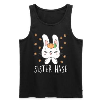 Osterhasen Schwester Easter Bunny Cute - Männer Premium Bio Tank Top - Schwarz - Vorne - AI Model Male 178 light (178cm)