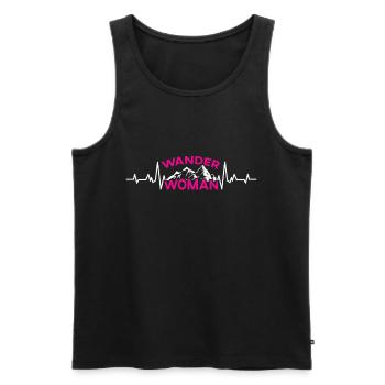 Wanderwoman Bergfan Wanderer Frauen Hiking - Männer Premium Bio Tank Top - Schwarz - Vorne - Michal (187cm)