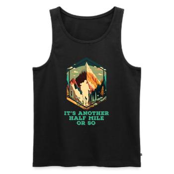 Wanderer lustig Bergsteiger Berge - Männer Premium Bio Tank Top - Schwarz - Vorne - AI Model Male 178 light (178cm)