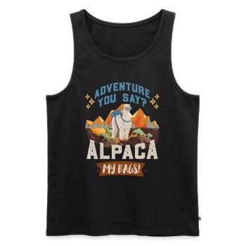 Alpaga mes sacs randonnée drôle de randonneur fan de montagne - Débardeur bio Premium Homme - noir - Devant - Michal (187cm)
